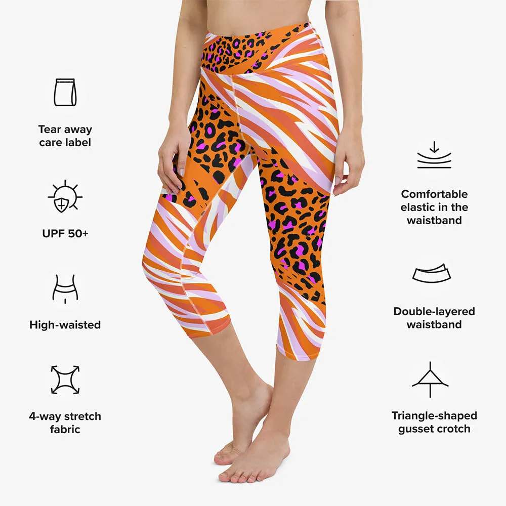 Animal Printed Capris "Cheetiger" Orange