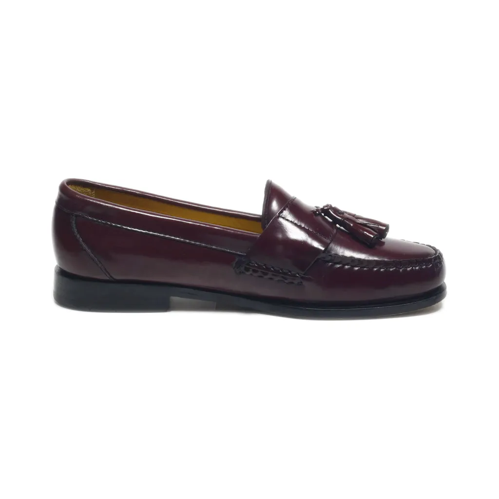 Bass Loafers Leather Red Colour For Women