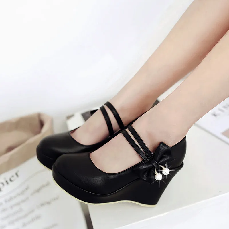 Bow Wedge Heels AD11276