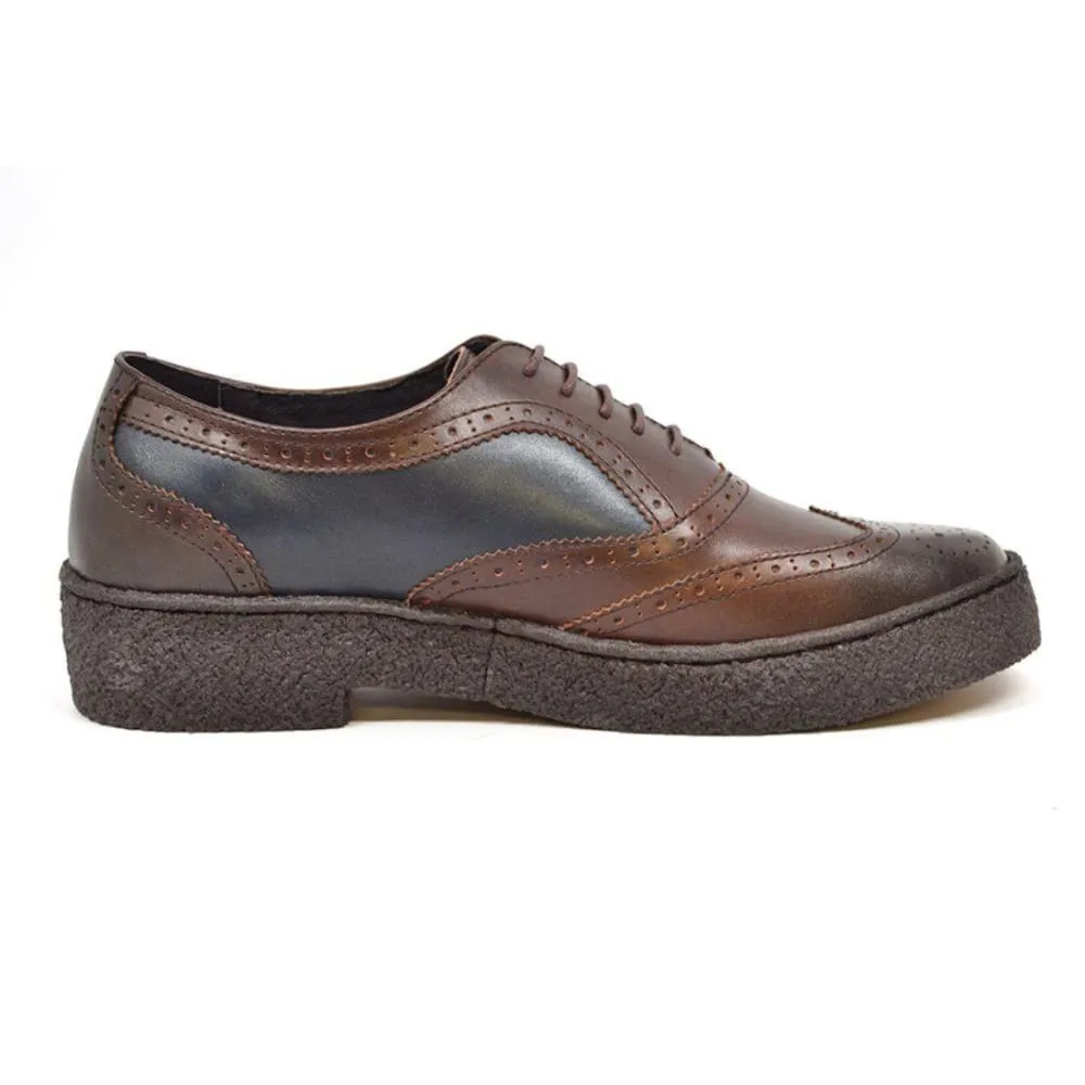 British Walkers Playboy Original Wingtips Men's Navy & Brown Leather Oxfords