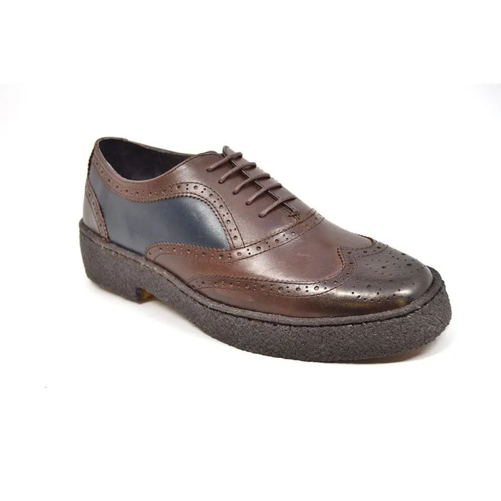 British Walkers Playboy Original Wingtips Men's Navy & Brown Leather Oxfords