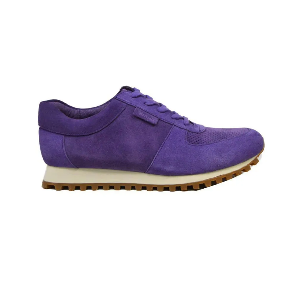 British Walkers Surrey Men's Purple Leather and Suede Sneakers