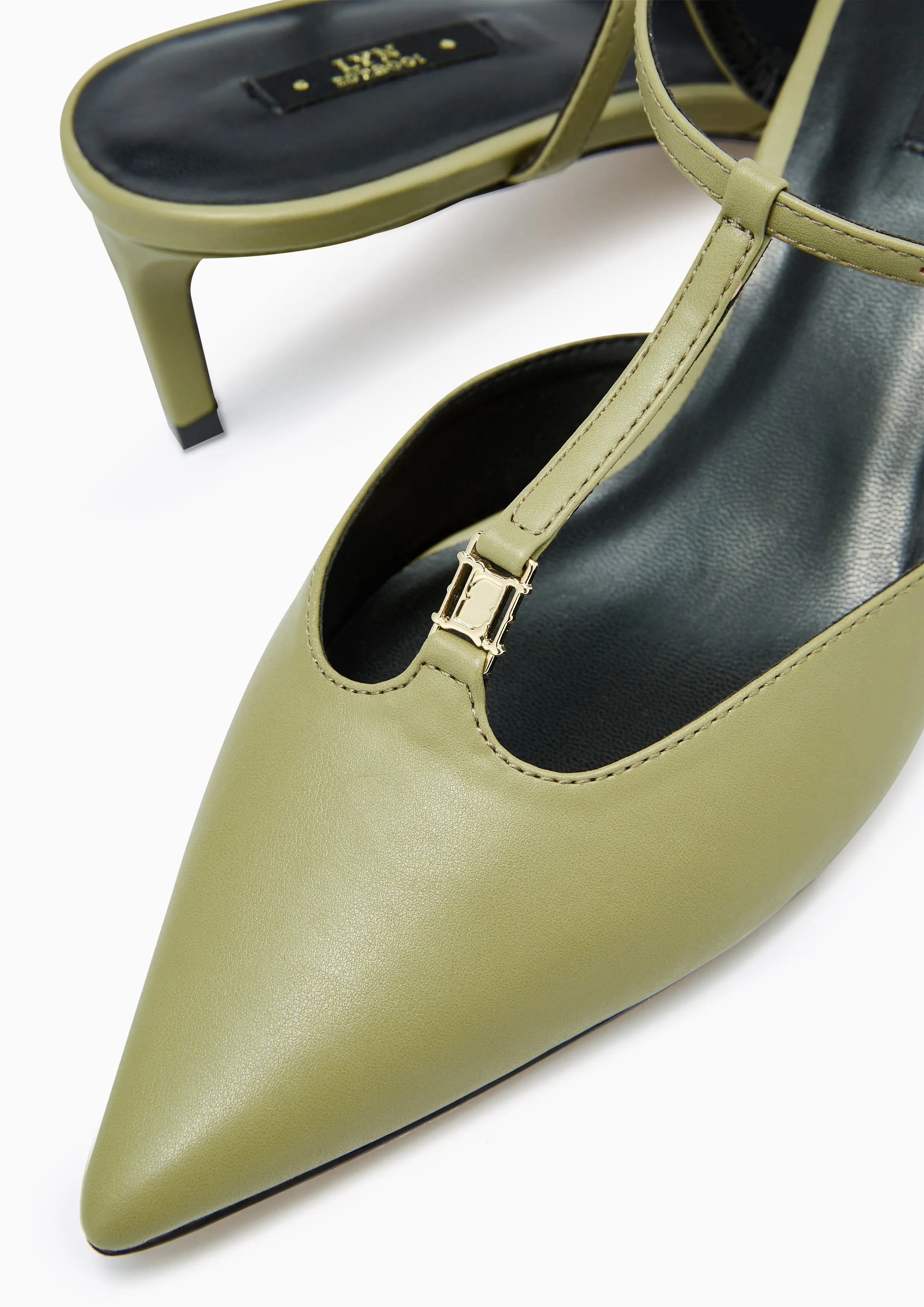 Cady Mid Heel Slingbacks - Green