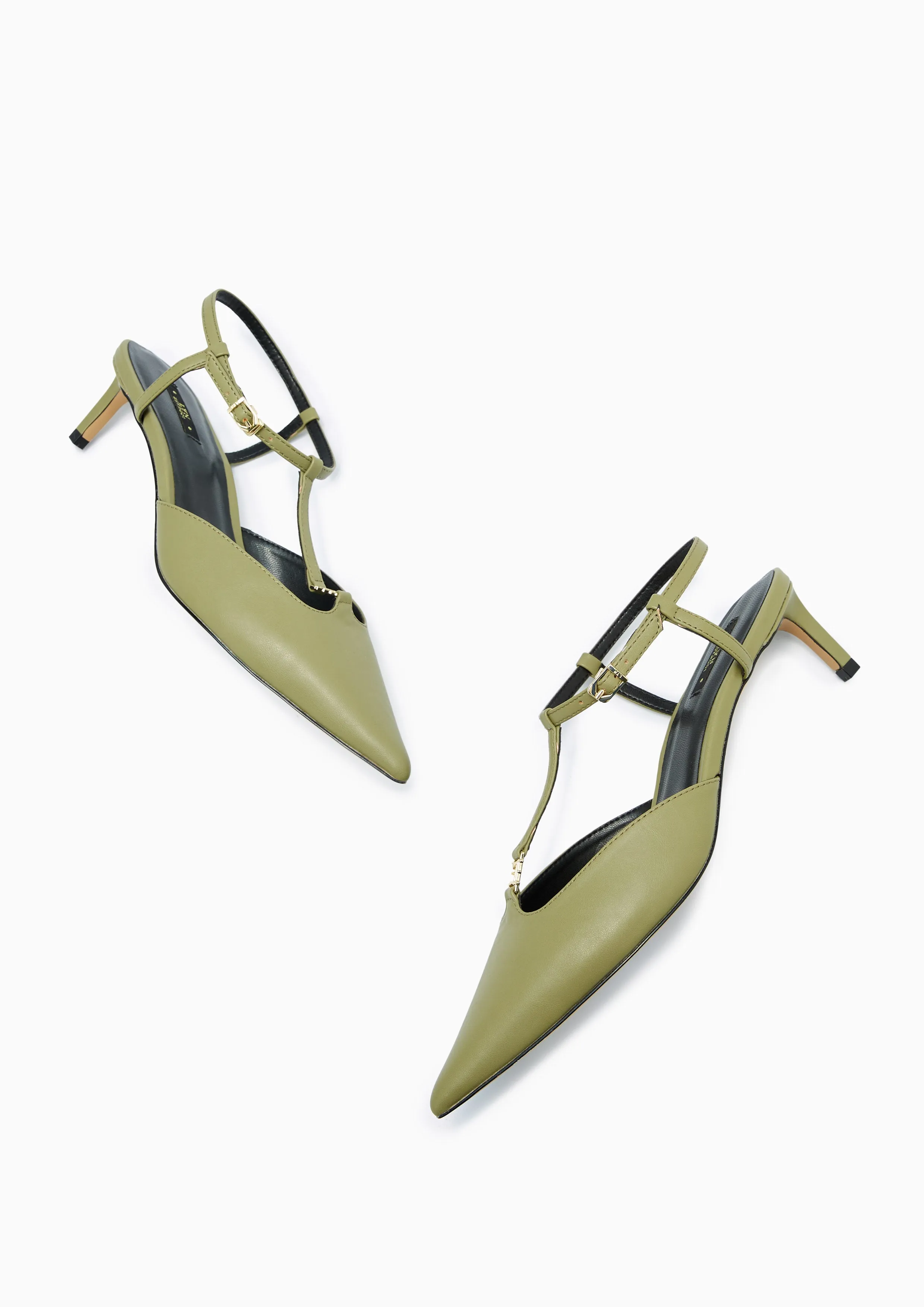 Cady Mid Heel Slingbacks - Green