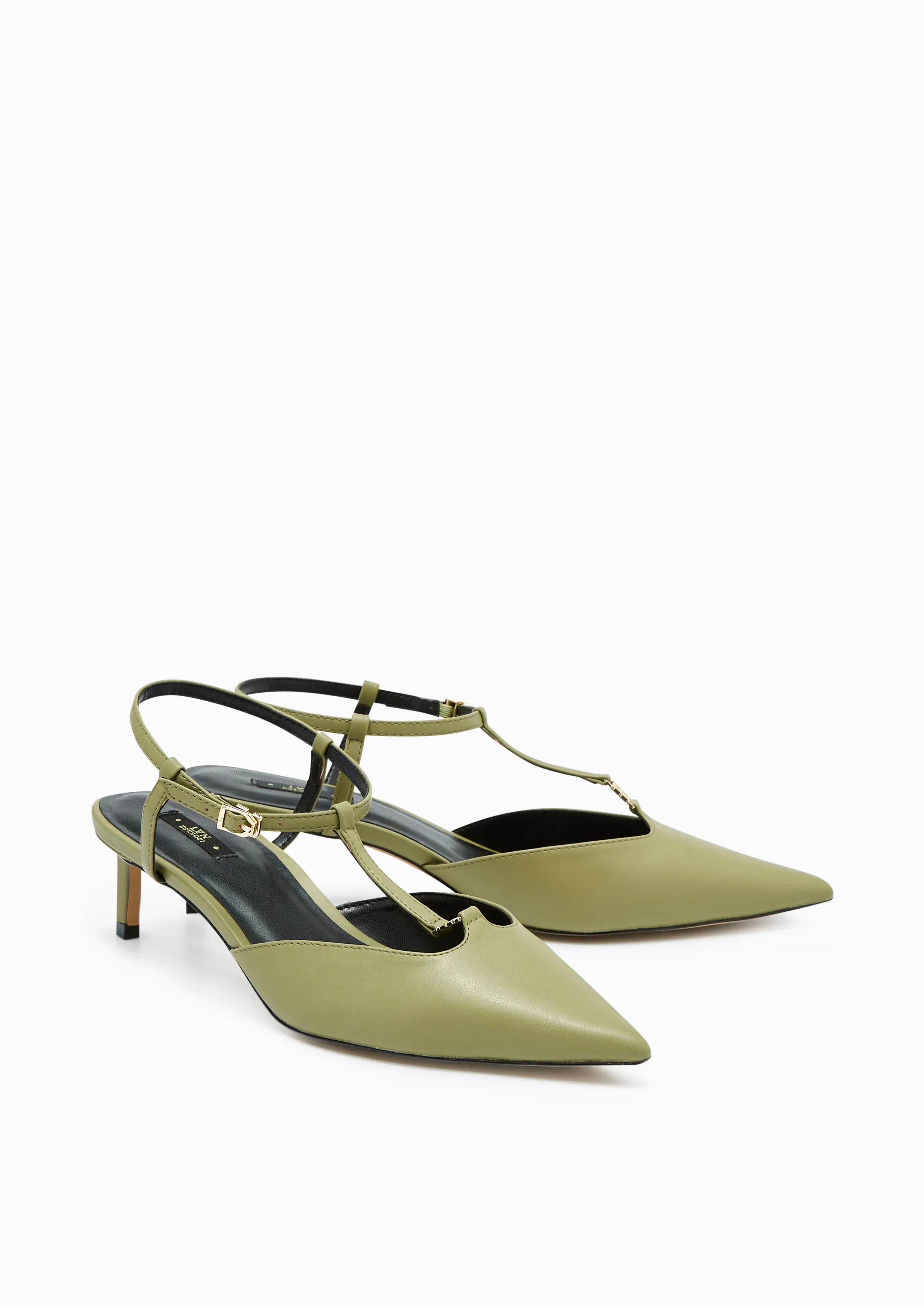 Cady Mid Heel Slingbacks - Green