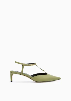 Cady Mid Heel Slingbacks - Green