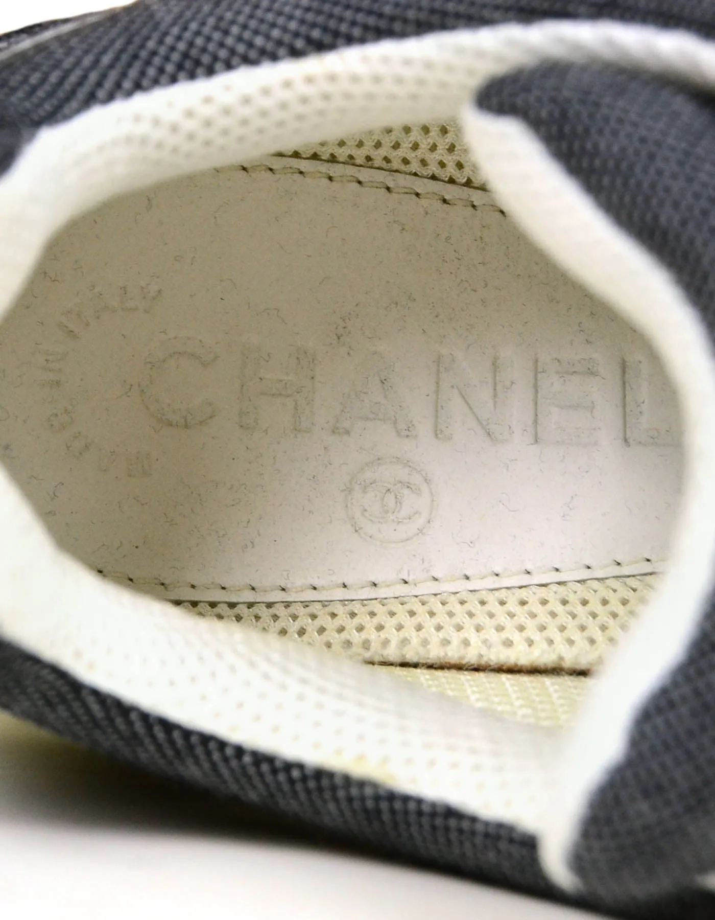 Chanel Black/White CC Trainers Sneakers sz 38