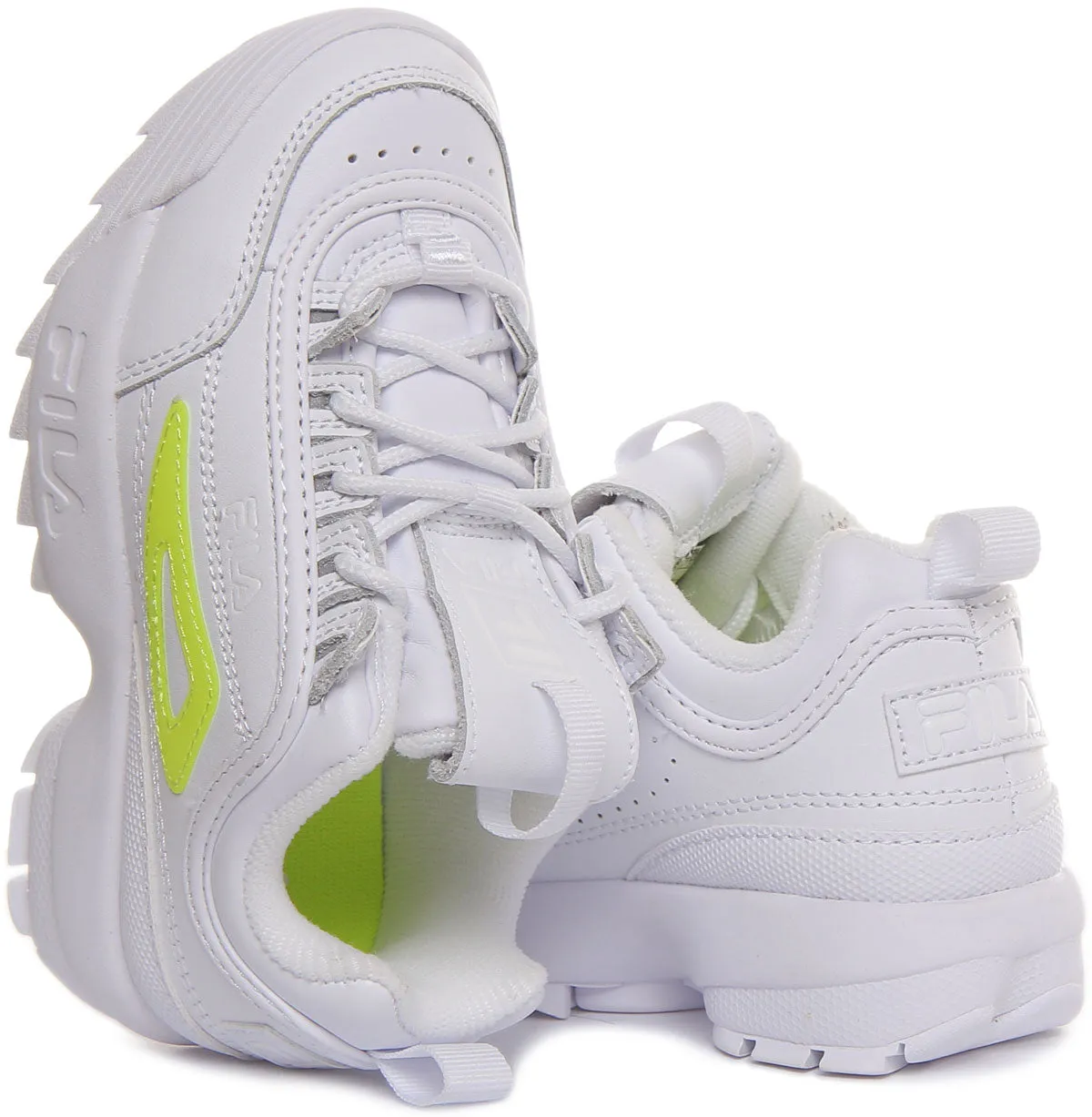 Fila Disruptor Ii In White Yellow For Kids