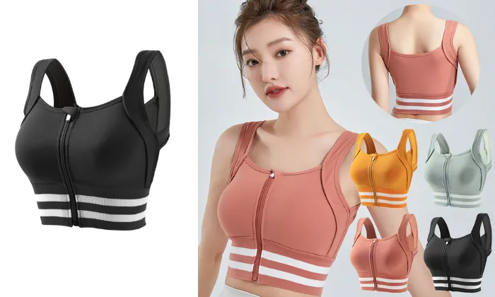 Front Zipper Sports Bra