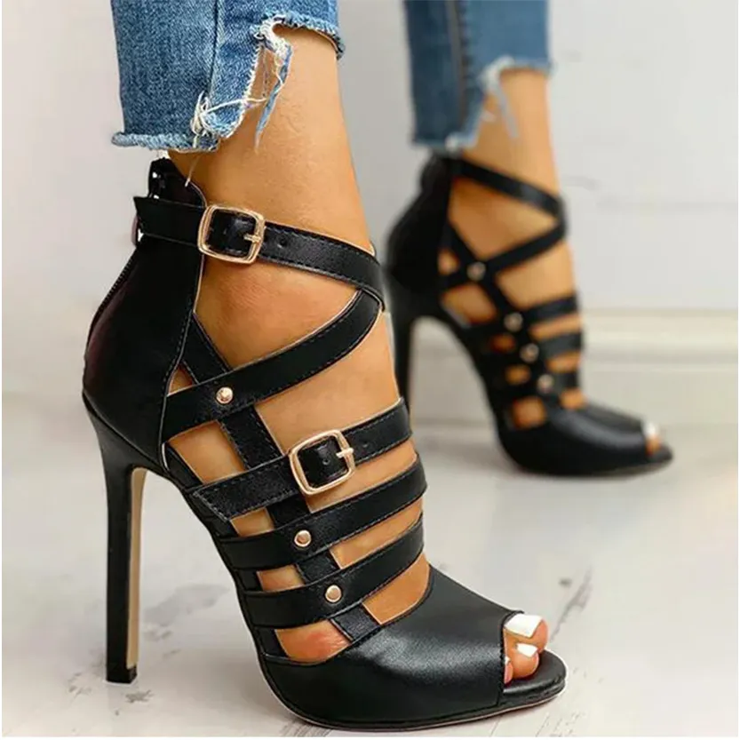 Funki Buys | Shoes | Women's Strappy Roman Stiletto Sandals