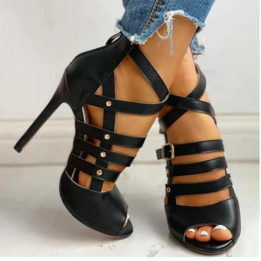 Funki Buys | Shoes | Women's Strappy Roman Stiletto Sandals