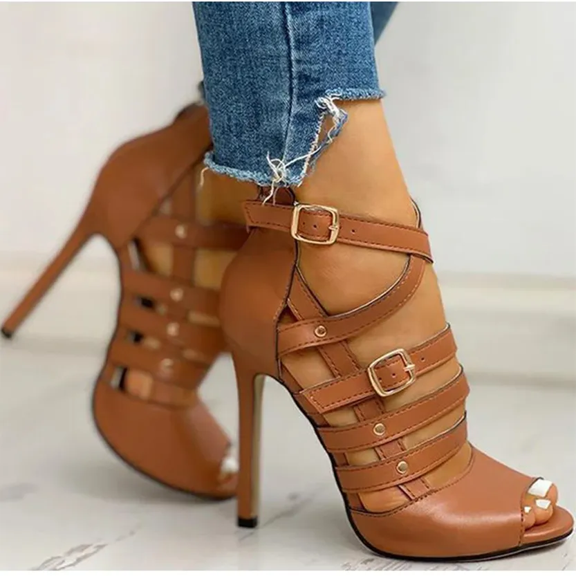 Funki Buys | Shoes | Women's Strappy Roman Stiletto Sandals