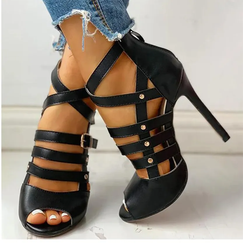 Funki Buys | Shoes | Women's Strappy Roman Stiletto Sandals