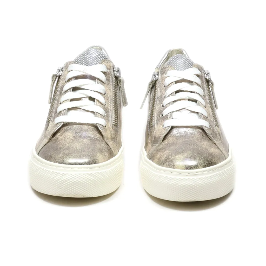 Gabor Low-Top Sneakers Leather Gold Colour For Women