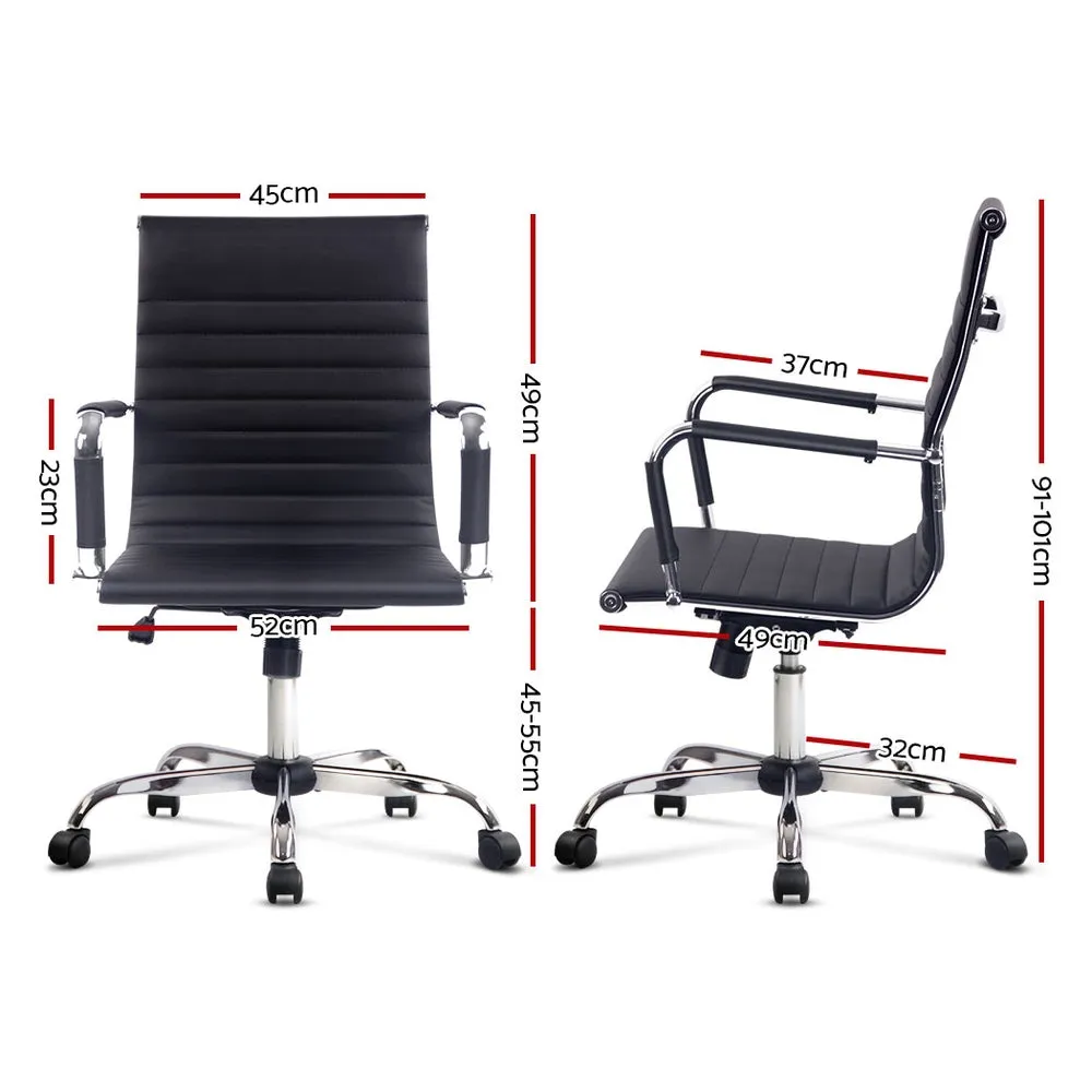 Gaming Office Chair Computer Desk Chairs Home Work Study Black Mid Back