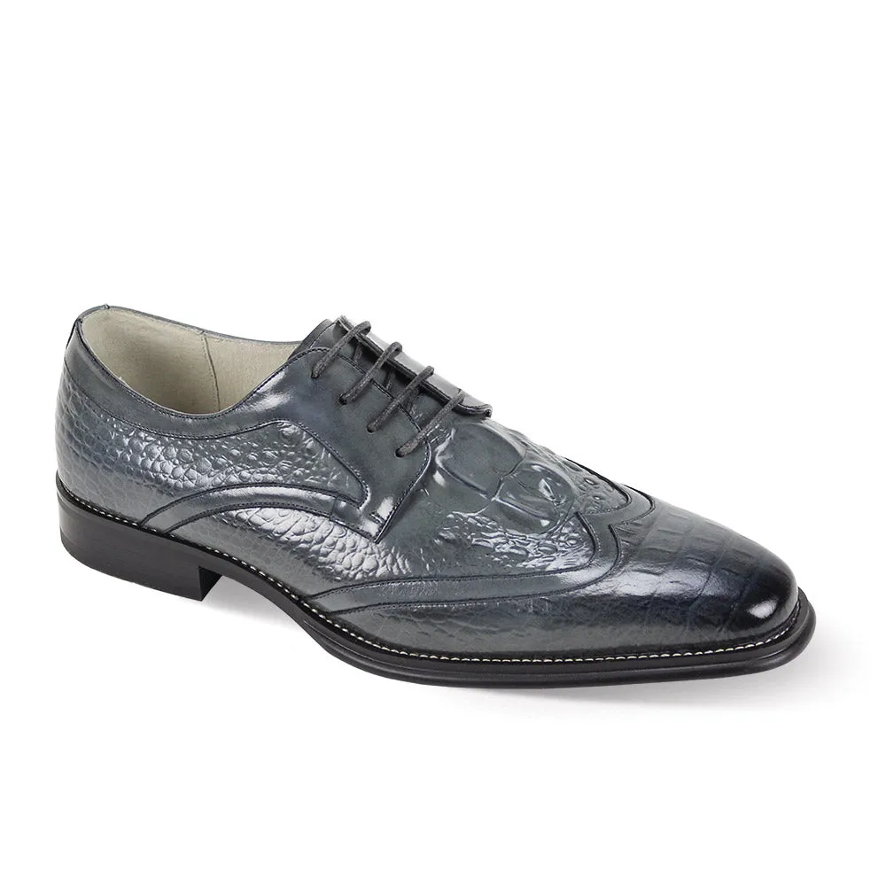 Giovanni Shane Classic Crocodile-Embossed Oxford Shoes