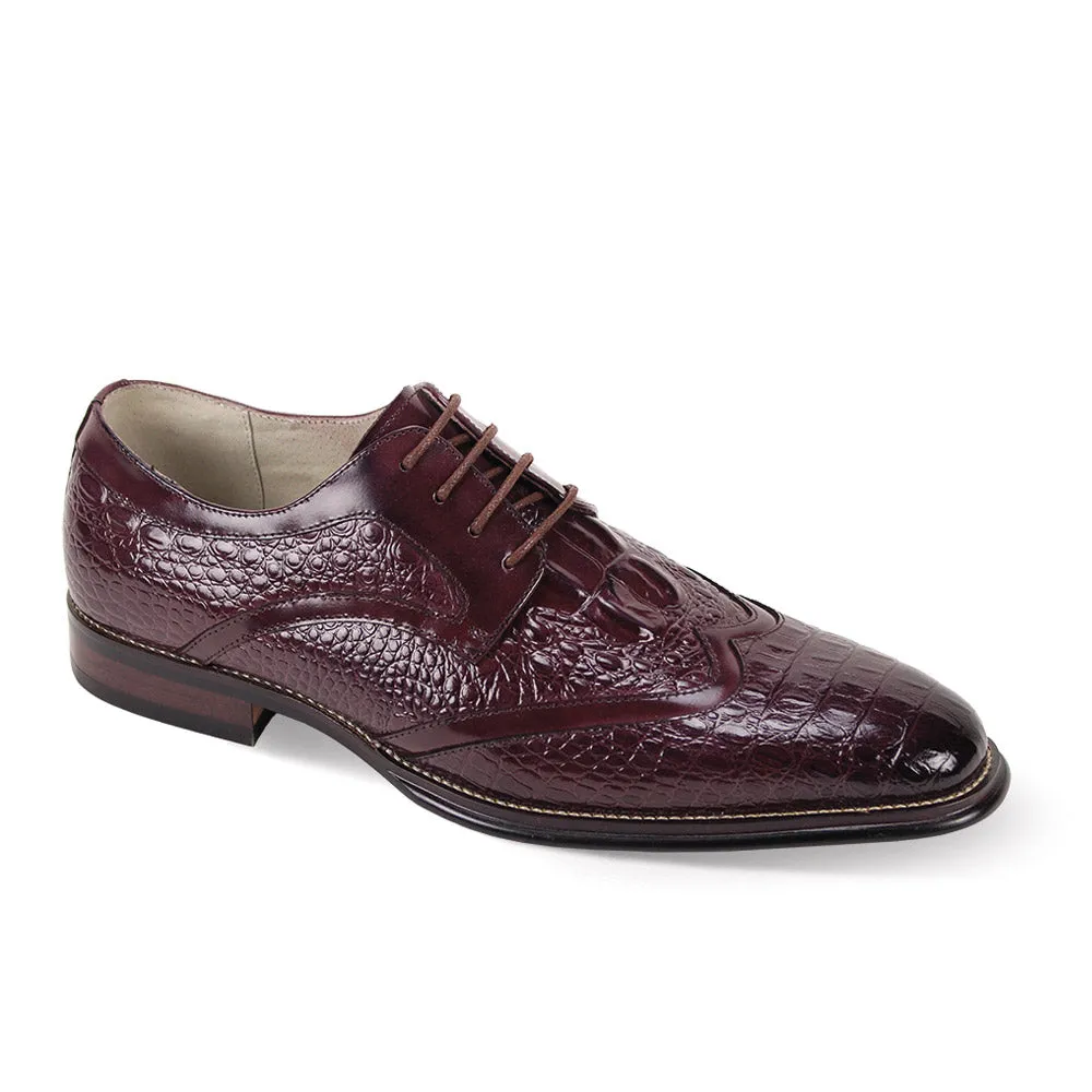 Giovanni Shane Classic Crocodile-Embossed Oxford Shoes