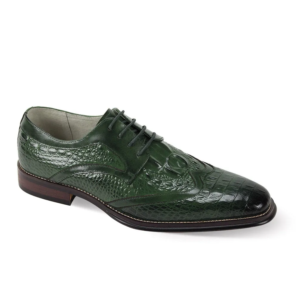 Giovanni Shane Classic Crocodile-Embossed Oxford Shoes