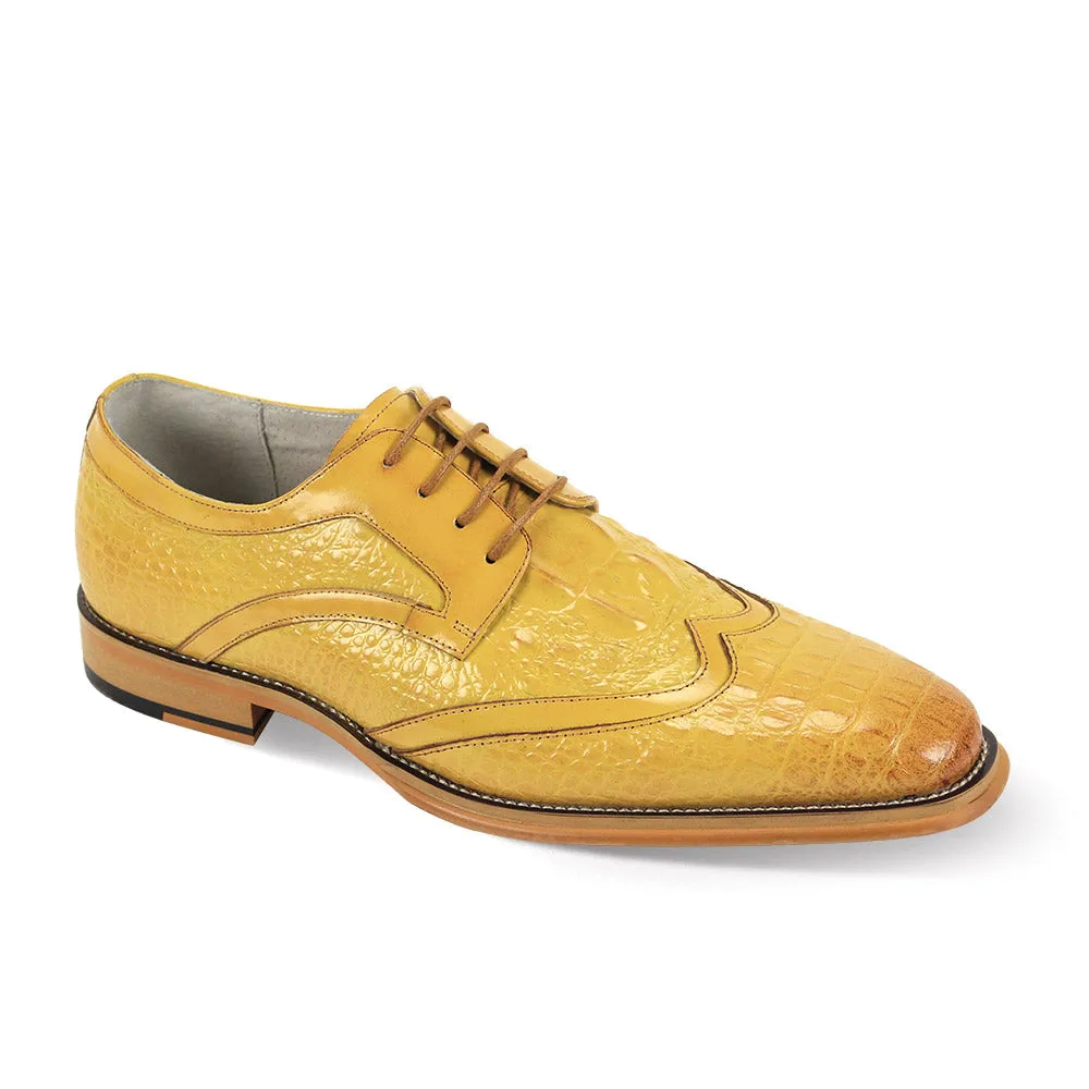 Giovanni Shane Classic Crocodile-Embossed Oxford Shoes