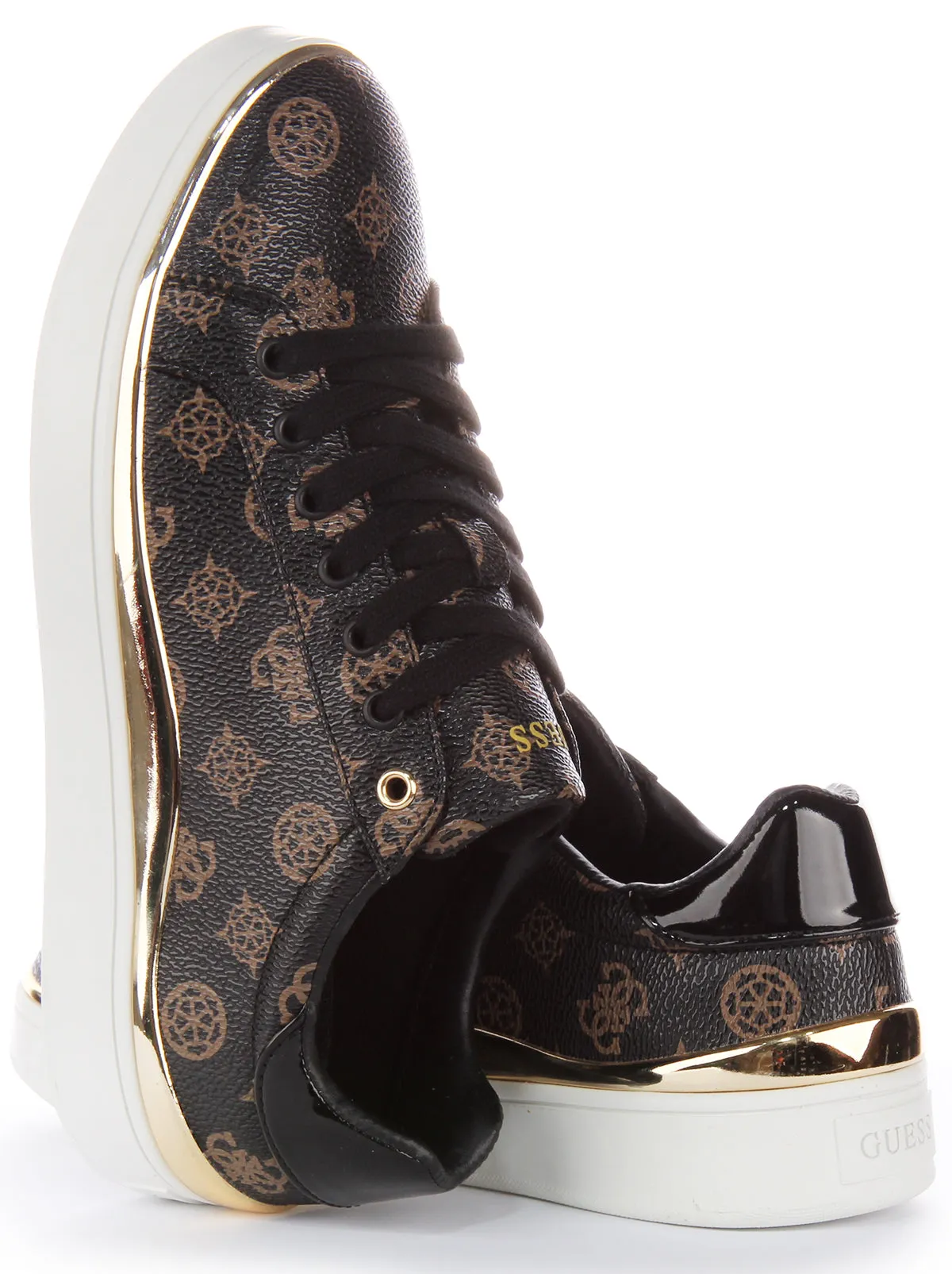 Guess Bonny 4G Peony Trainers In Chocobrown For Women