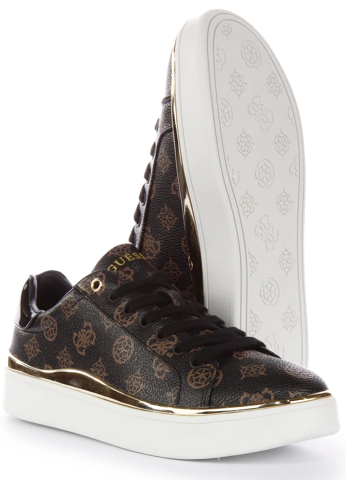 Guess Bonny 4G Peony Trainers In Chocobrown For Women