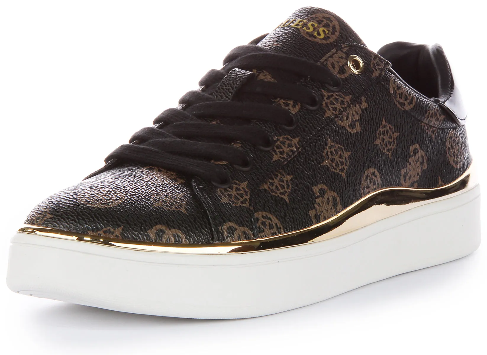 Guess Bonny 4G Peony Trainers In Chocobrown For Women