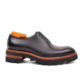 Handcrafted calfskin Oxford shoes Black