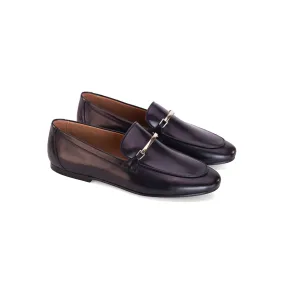 INCI  Kelly  Black Calfskin Leather &Sheepskin lining Women's Classic  Loafer Casual Flat Shoes