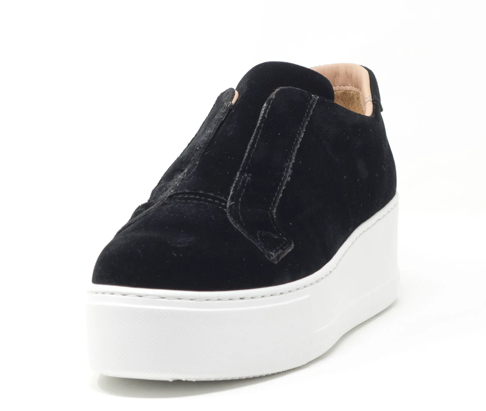 Jane Galland Black Velvet Platform Trainers