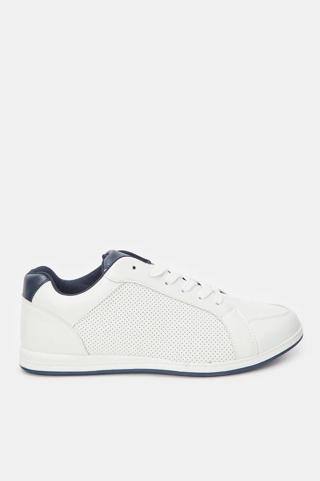 Men White Material Block Sneaker