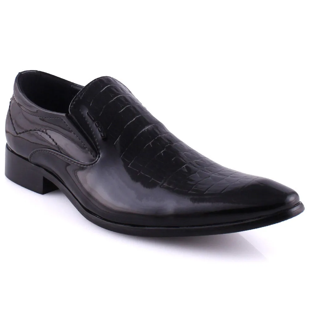 Mens “CAMDEN ” Snake Textured Slip-on Oxfords Shoes