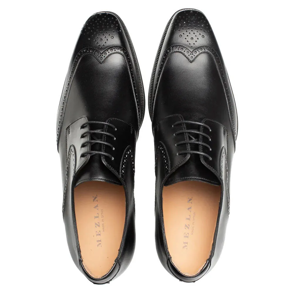 Mezlan Tasso Calfskin Leather Black Derby Oxfords