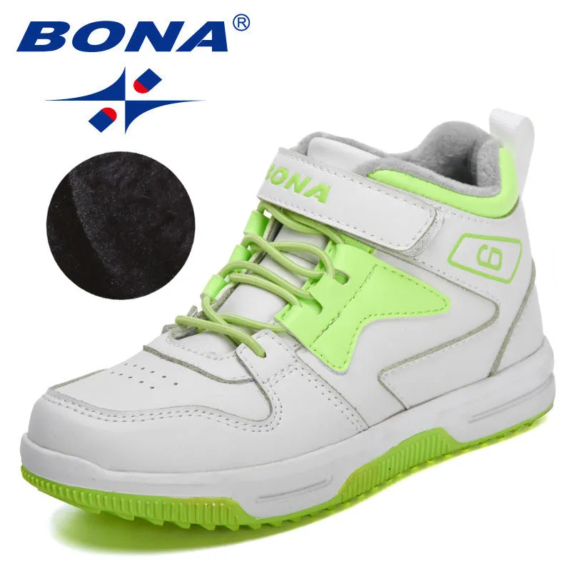 New Designers High Top Boots Children Plush Sneakers