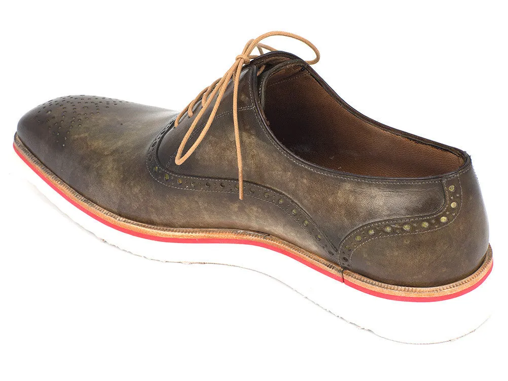 Paul Parkman Men's Army Green Oxford Shoes