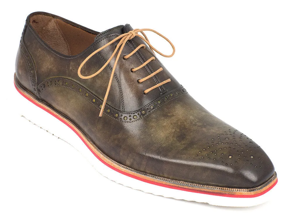 Paul Parkman Men's Army Green Oxford Shoes