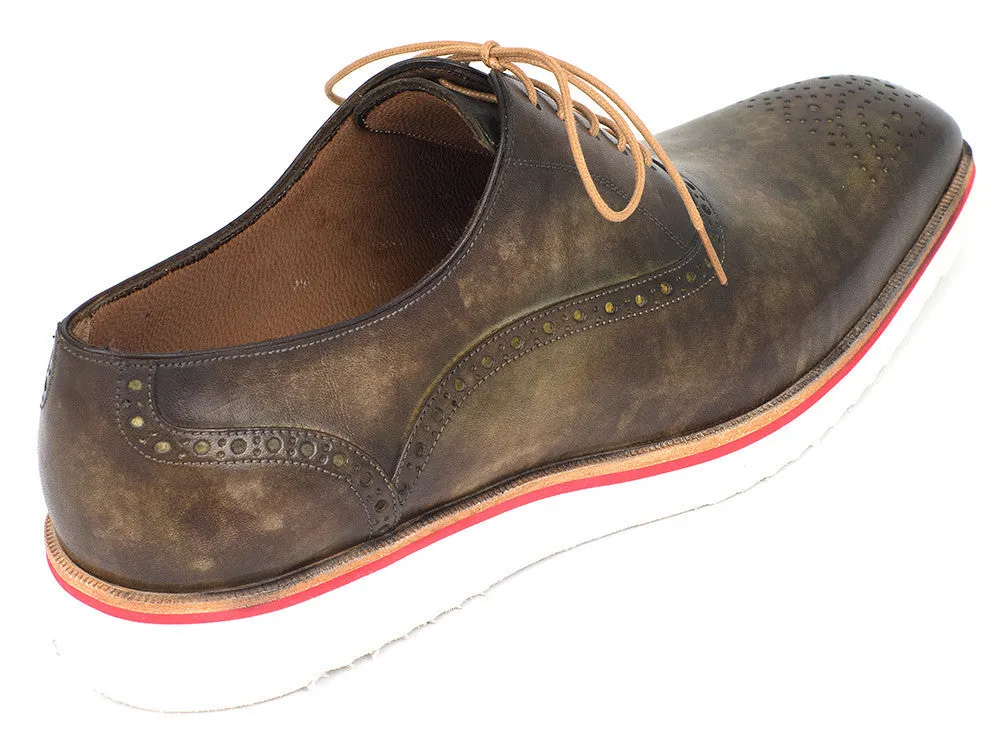 Paul Parkman Men's Army Green Oxford Shoes