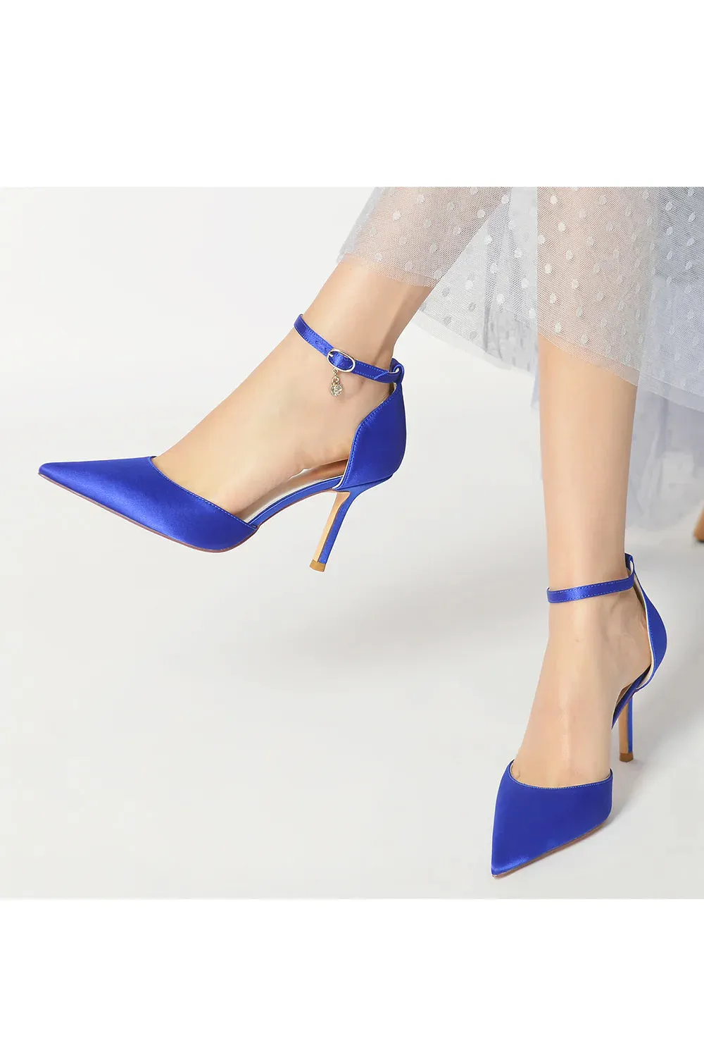 Pointed Toe Ankle Strap High Heels Shoes