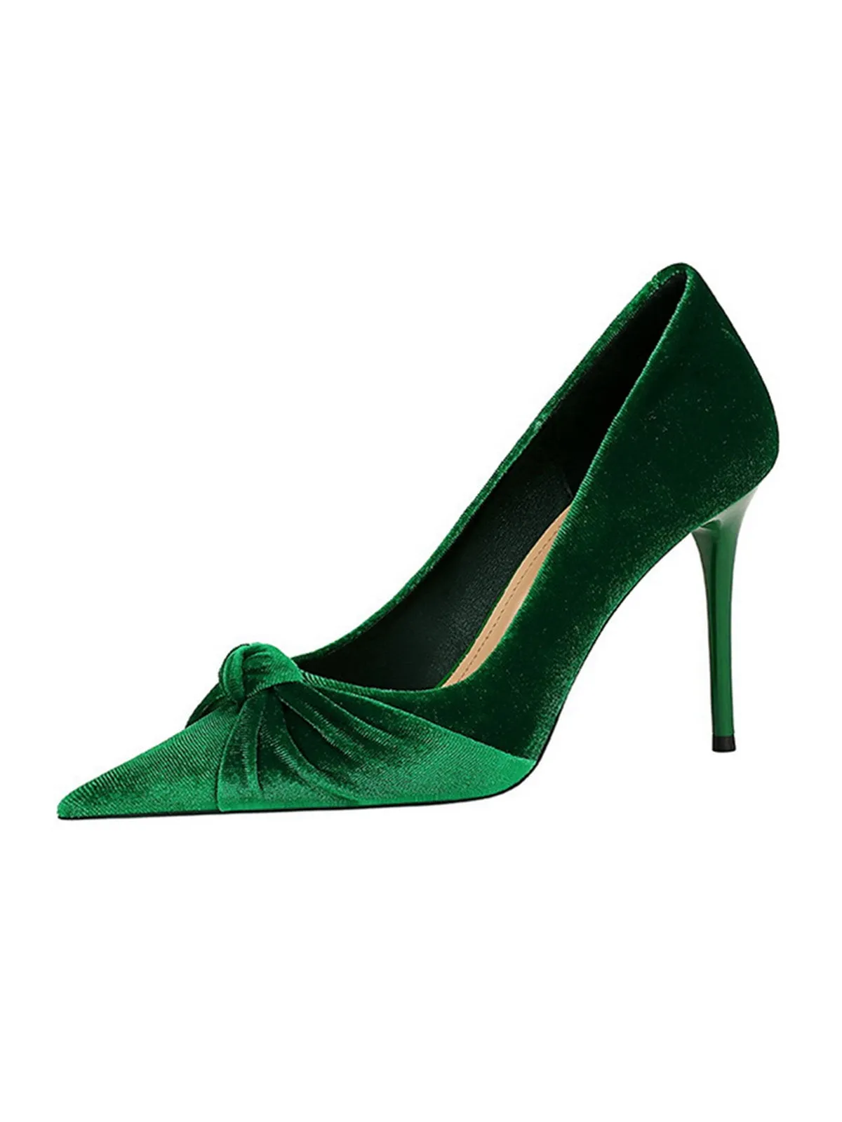 Pointed Toe Velvet Stiletto Heels Shoes