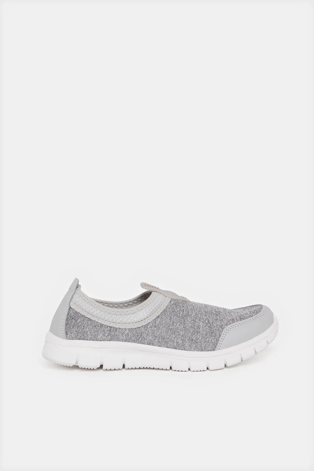 Senior Girls Grey Slip-On Shoes