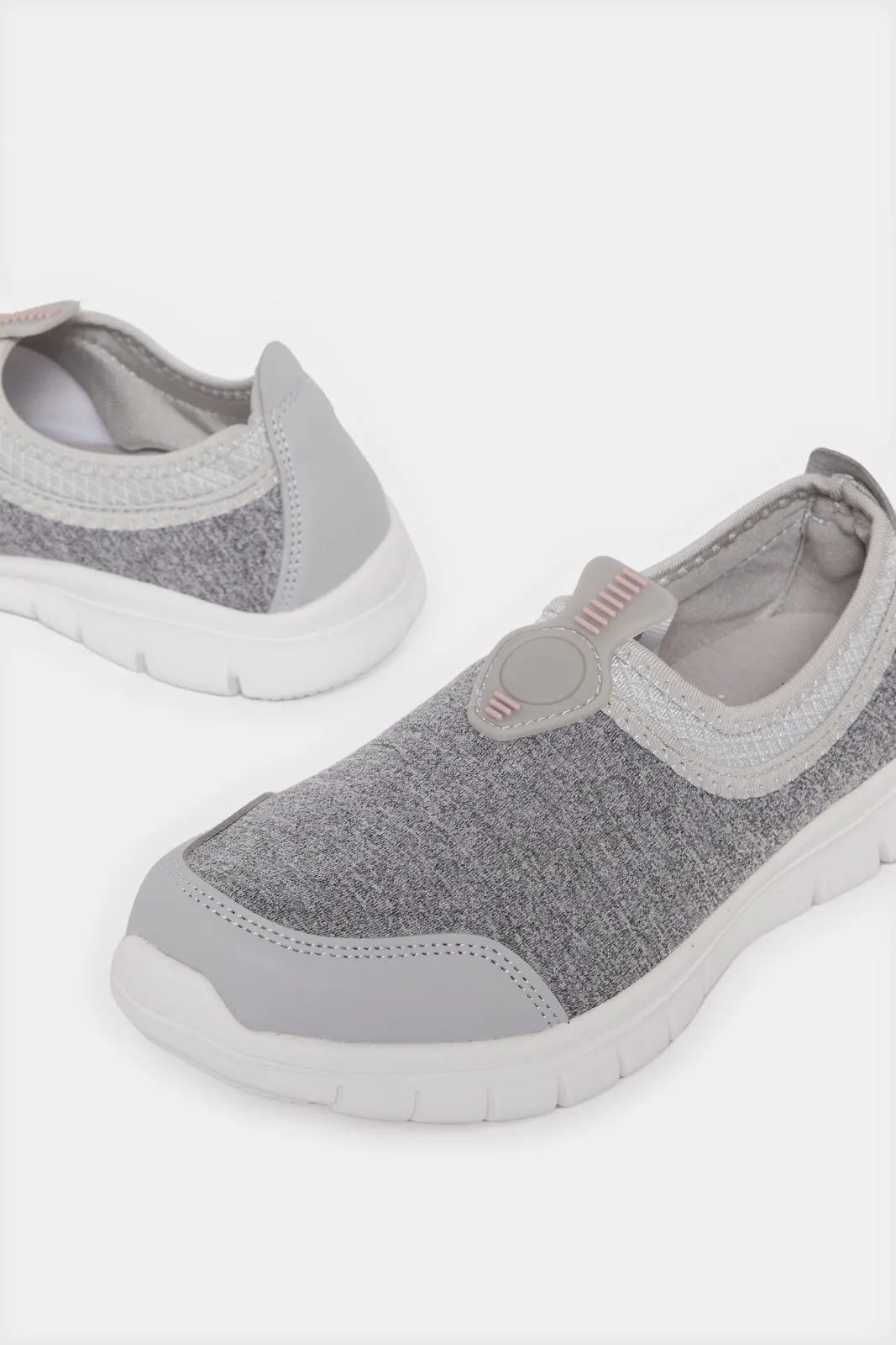 Senior Girls Grey Slip-On Shoes