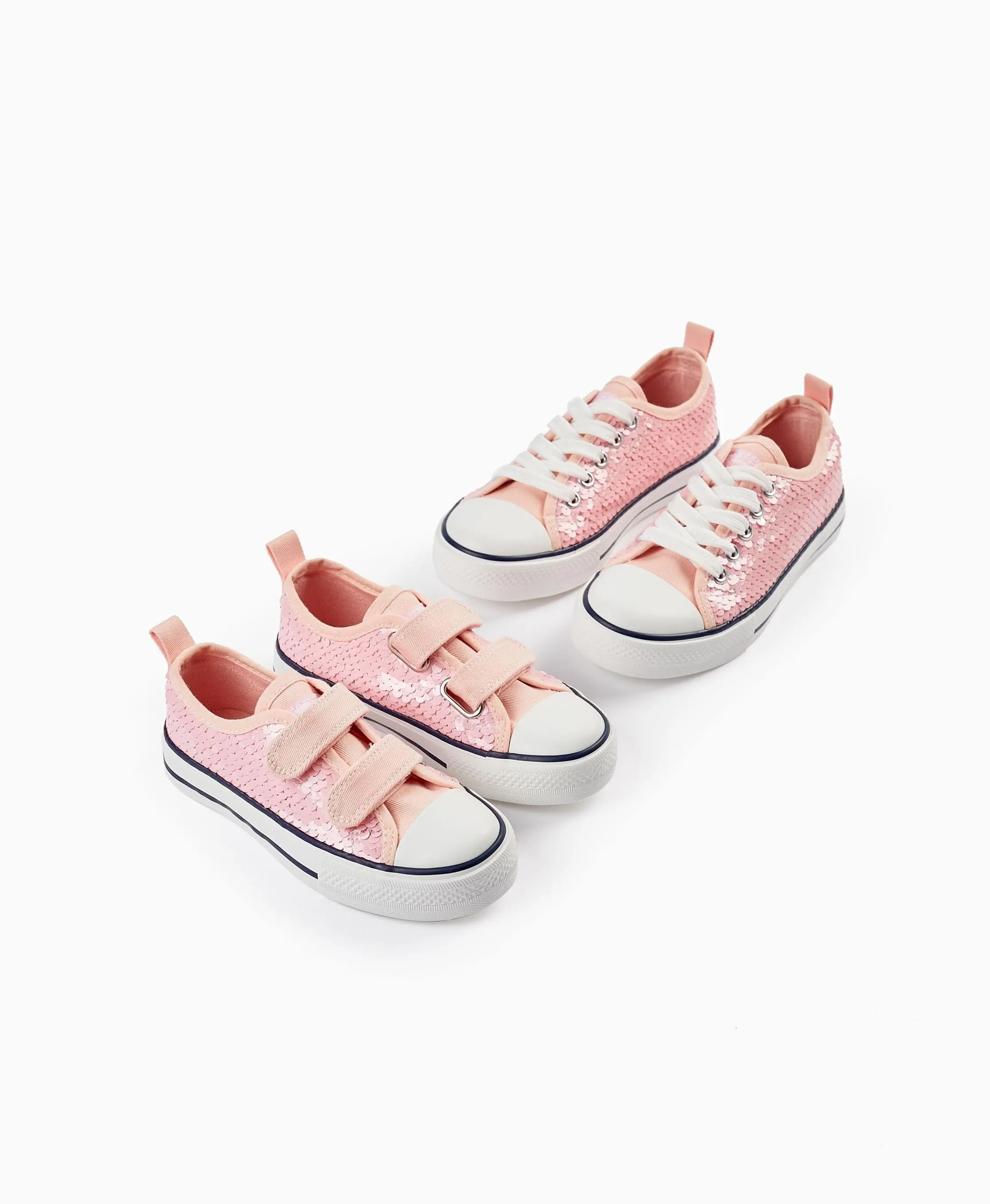 Sequined Trainers for Girls '50s Sneaker', Pink