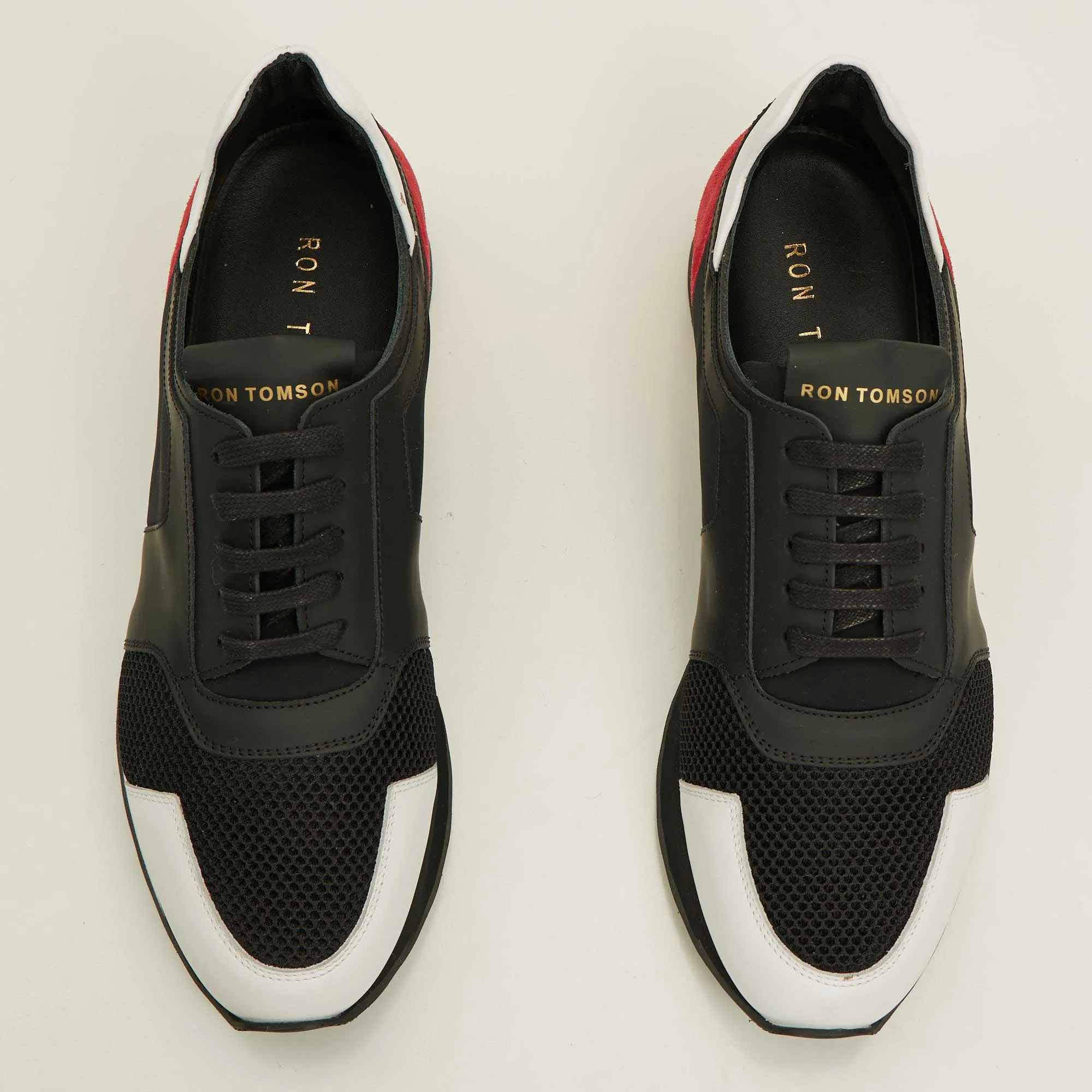 Skyscraper Runner Sneaker Ii Genuine Leather - Black Red