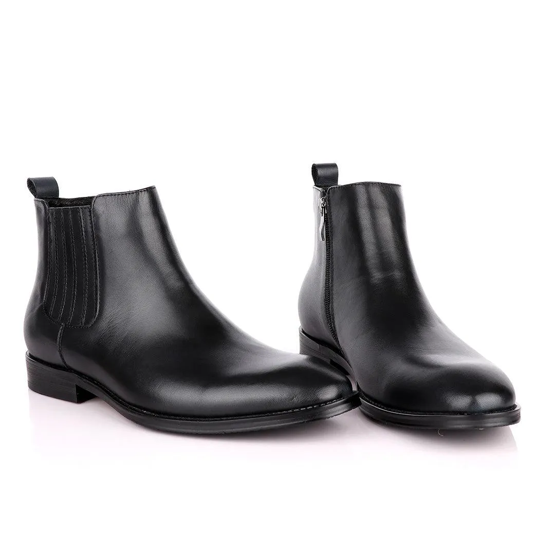 Terry Taylors Leather Black Zip up Formal Boot.