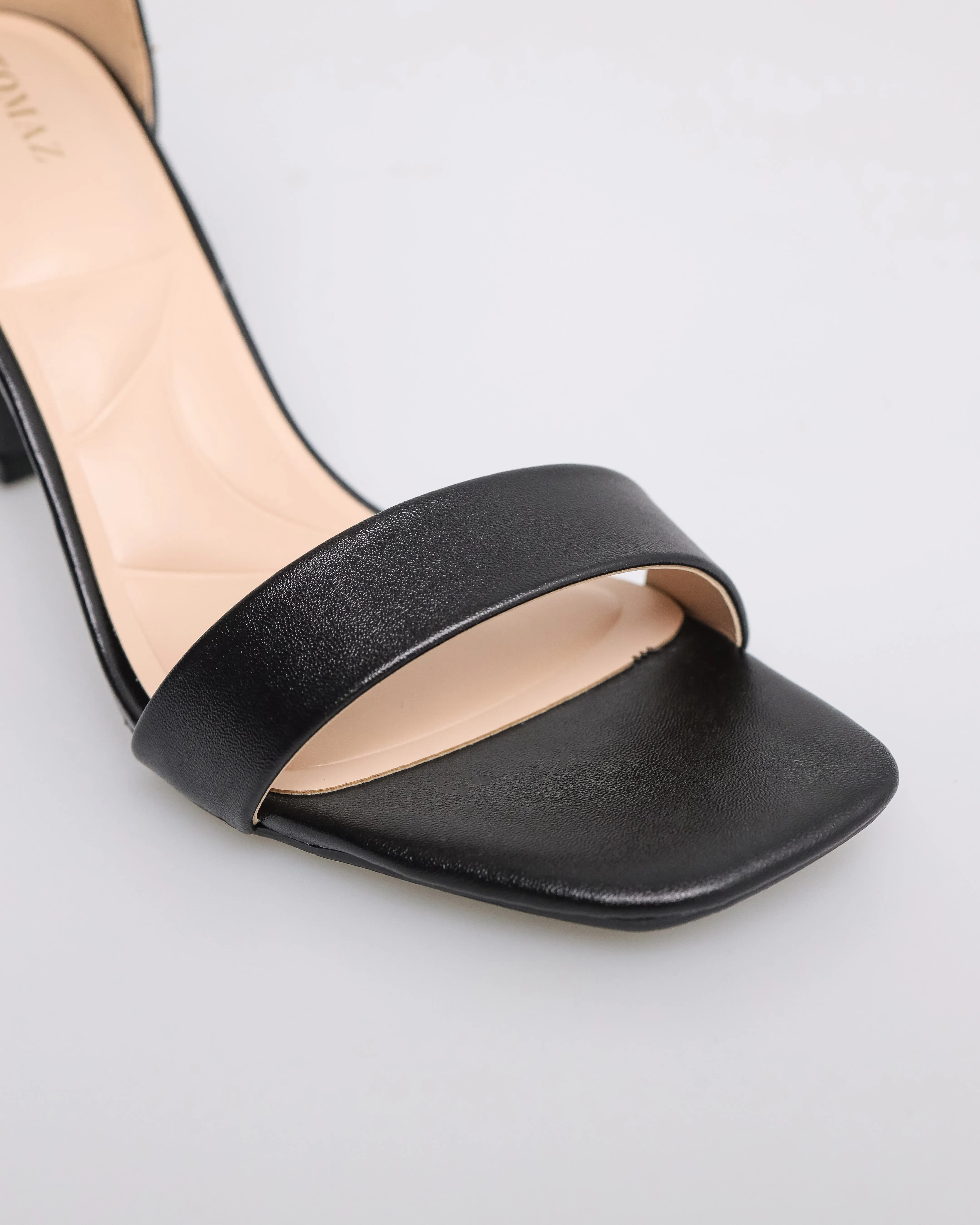 Tomaz NN181 Ladies Ankle Strap Heels (Black)