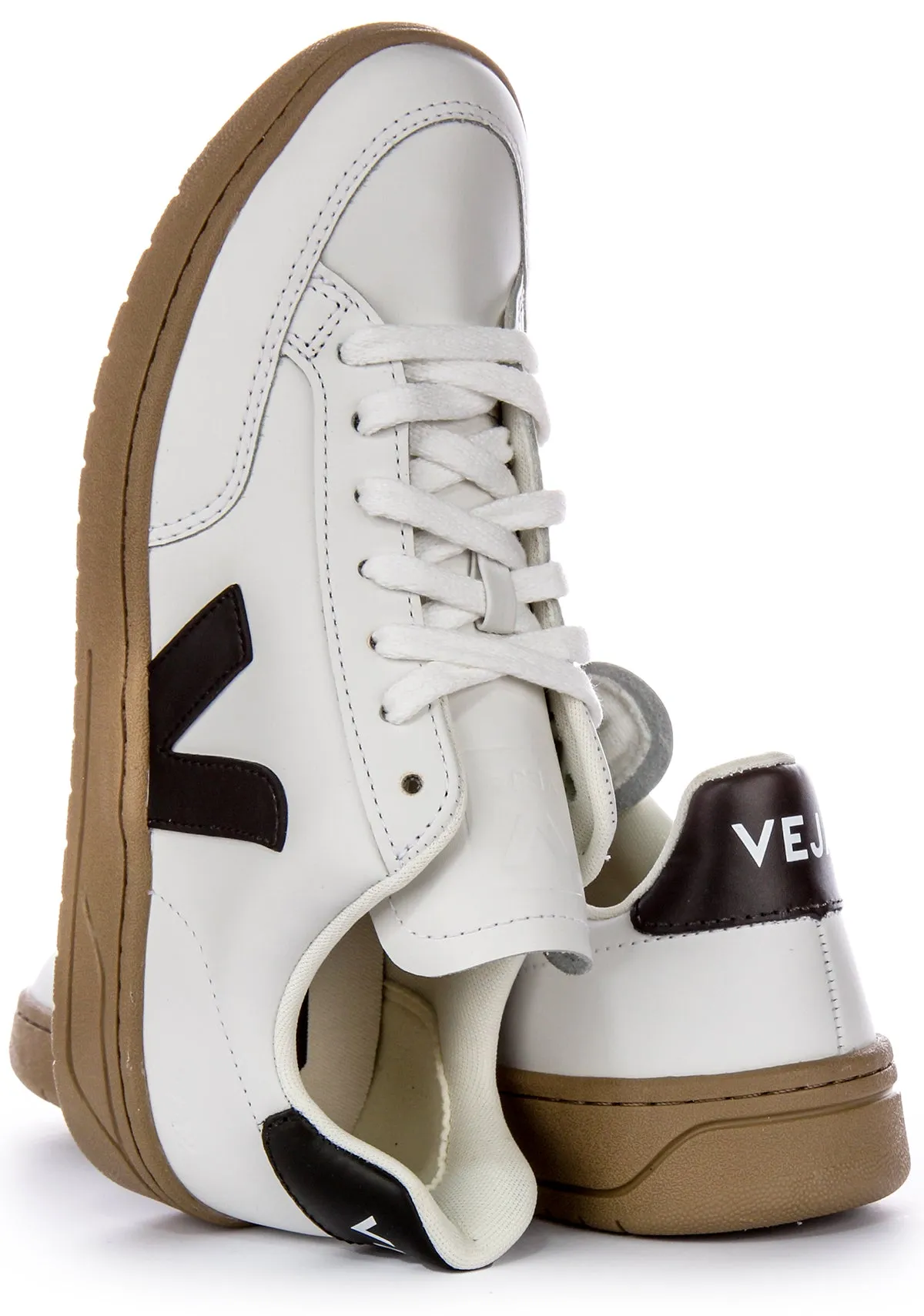 Veja V 12 Leather In White Gum For Women