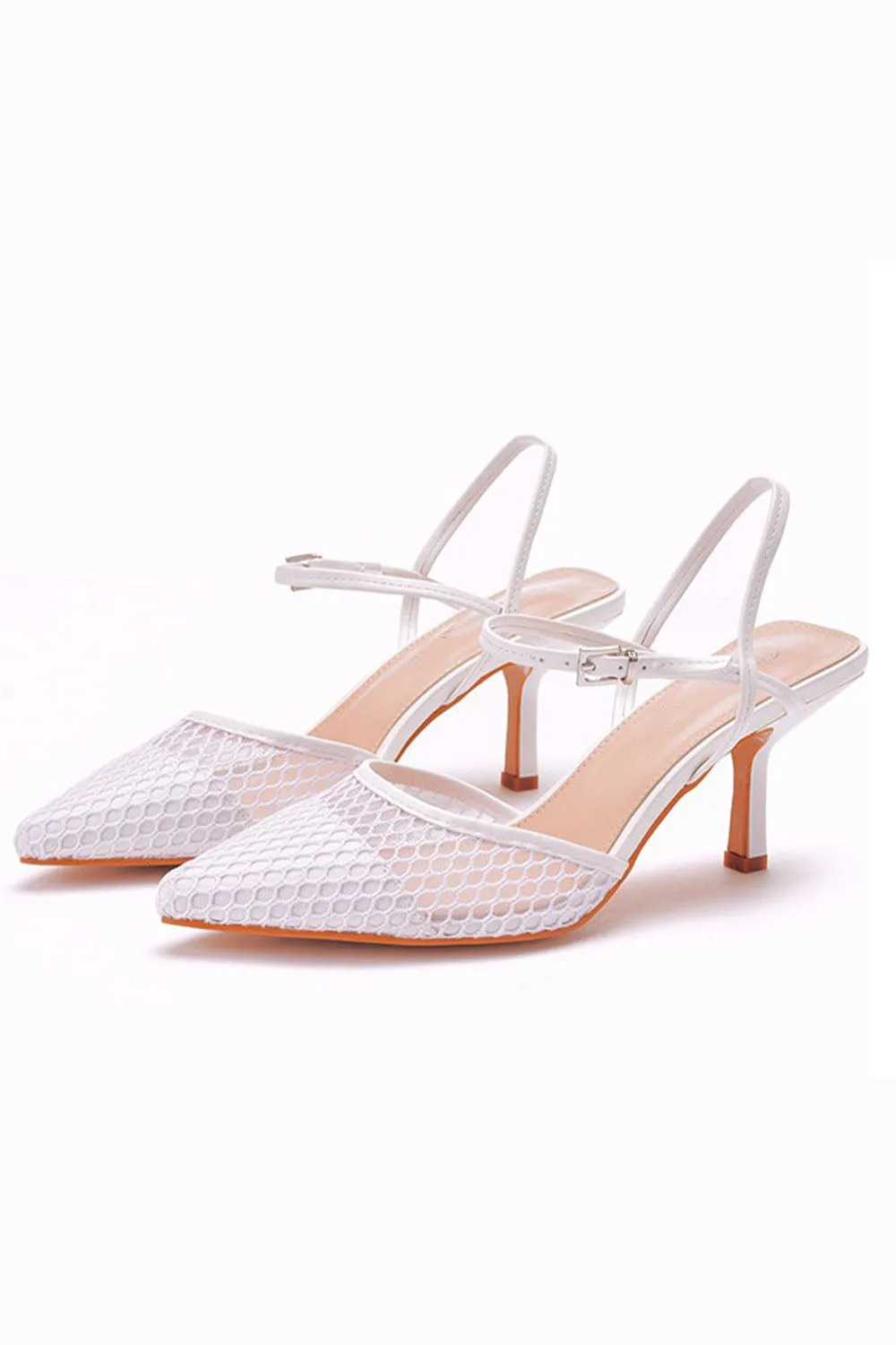 Women's Leatherette With Ankle Strap Closed Toe Stiletto Heel Wedding Shoes