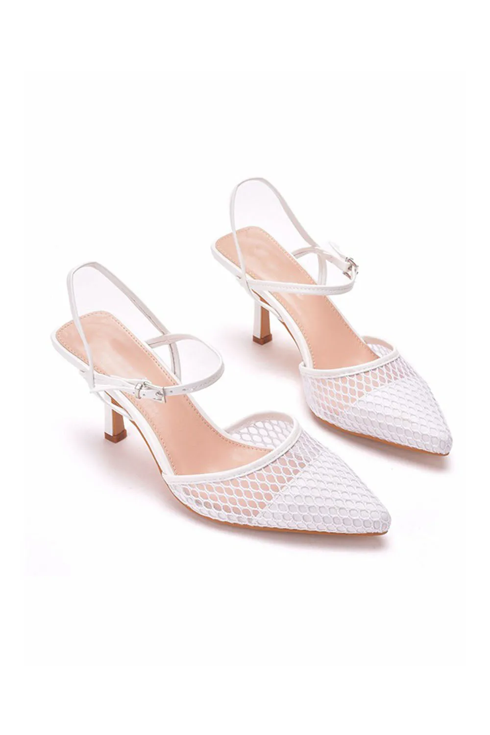 Women's Leatherette With Ankle Strap Closed Toe Stiletto Heel Wedding Shoes