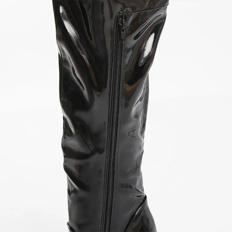 Women's platform stiletto high heeled sexy thigh high boots