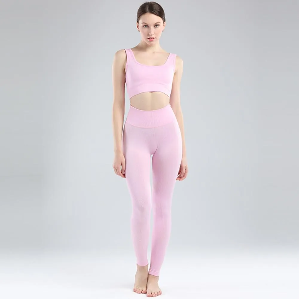 Yoga Set Women Gym Clothing Female High Waist Yoga Pants Tracksuit Women Fitness Clothing